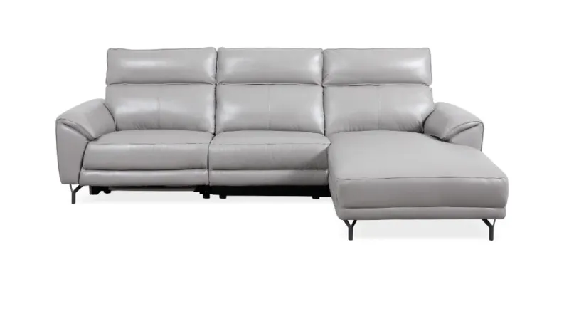 VI Mosman 2 Seater Leather Electric Recliner Lounge with Chaise