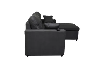 BT Romy Fabric Upholstered 2 Seater Sofa Bed with Storage Chaise thumbnail 12