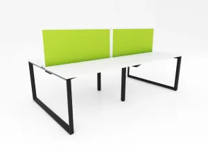 Ol Anvil Desk 4-User Double Sided Workspace with Splice Fabric Screen & Black Frame thumbnail 1