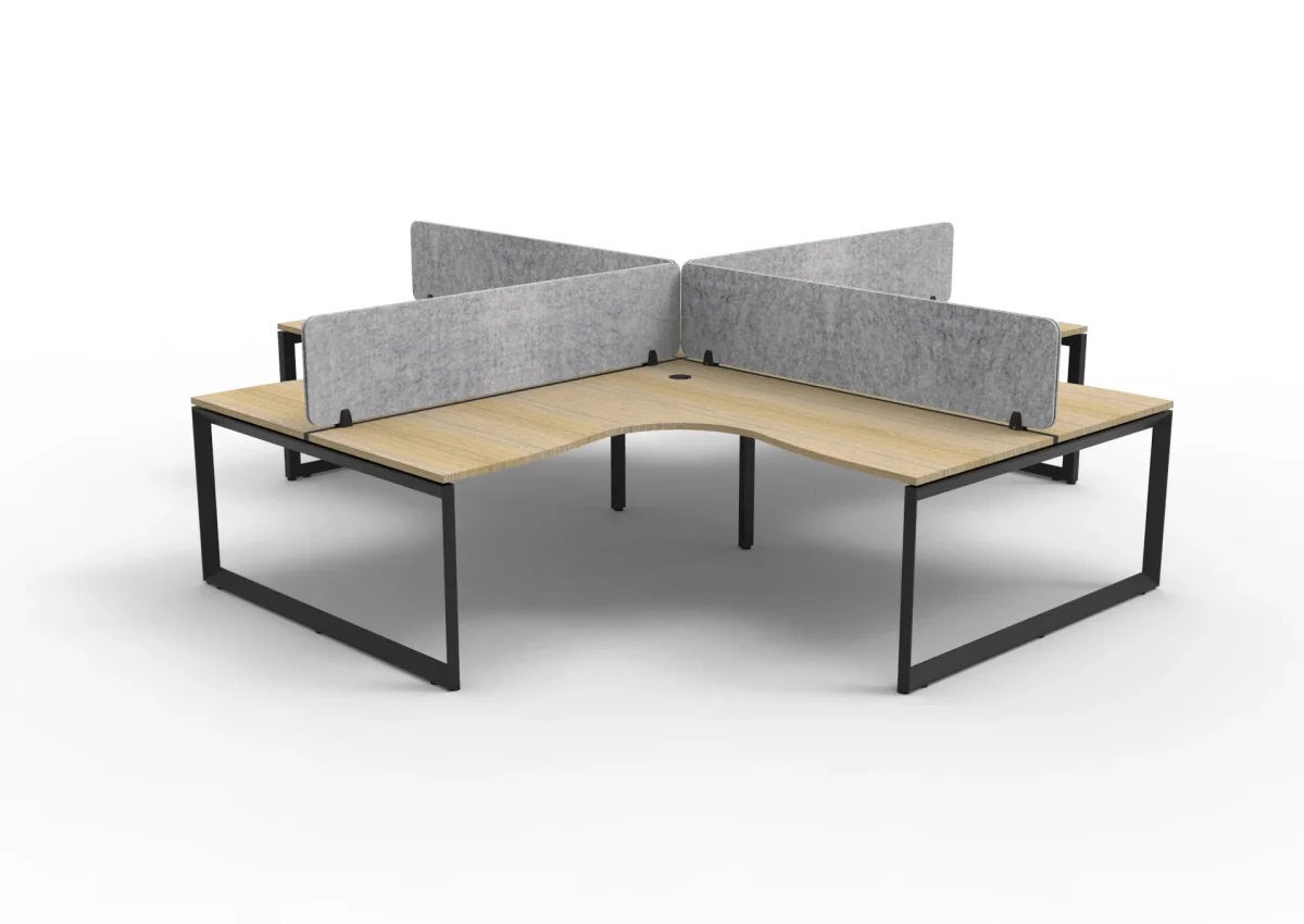 RL Infinity Loop 4 People Corner Workstation with Ecopanel Screen thumbnail 6