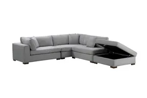 VI Cameo 5 Seater Fabric Lounge with Storage Ottoman thumbnail 3
