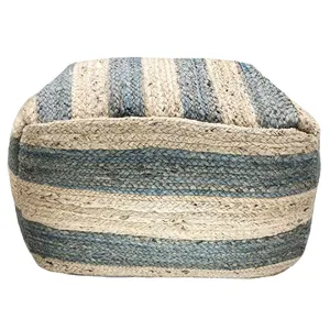 SH Fuzou Jute Upholstered Ottoman thumbnail 1