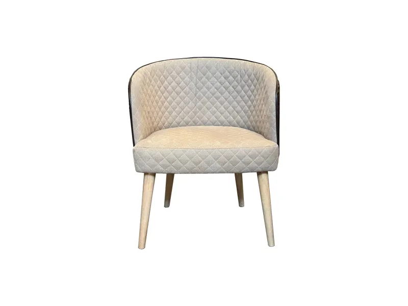 MF Apollo PU Leather Back Fabric Upholstered Dining Armchair