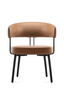 RL Hera PU Leather Upholstered Black Metal Base Breakout Chair thumbnail 5