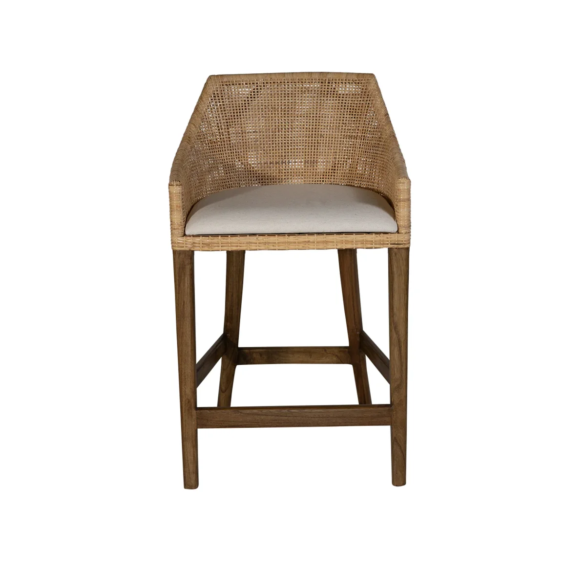 CR Tennessee Timber Frame Rattan Counter Stool