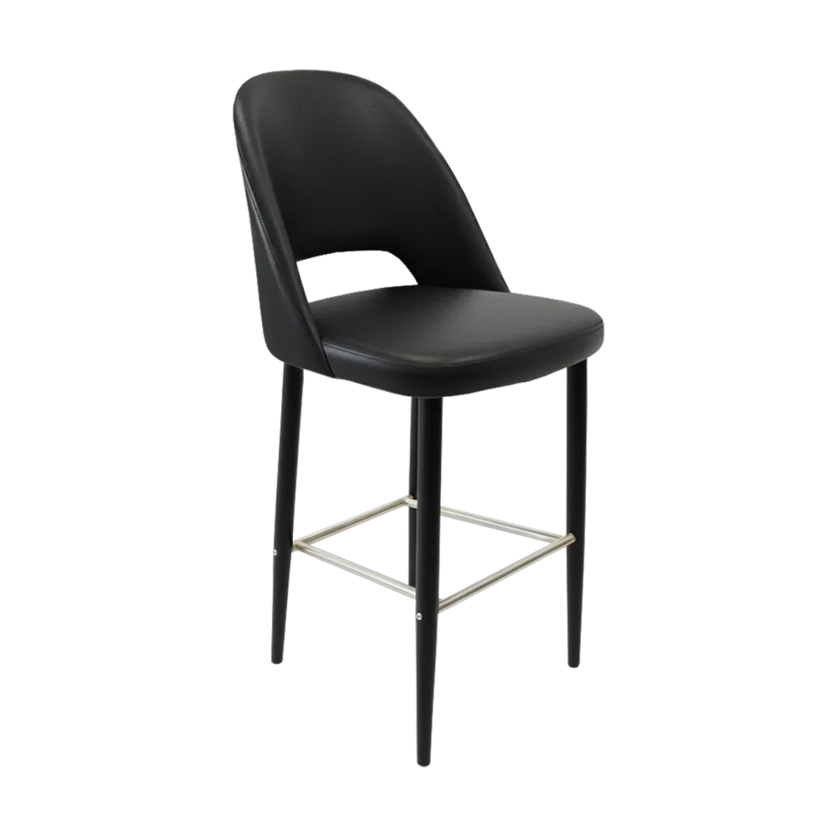 FL Orleans Crescent Upholstered Seat Aluminium Frame Hospitality Barstool