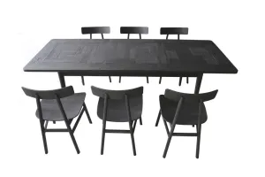 VI Patchwood Timber Framed Extendable Dining Table with 6 Chairs Set thumbnail 7