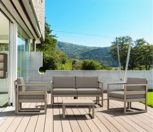 FL Mykonos Aluminium Hospitality Outdoor 4 Seater Lounge Set with Cushion thumbnail 5