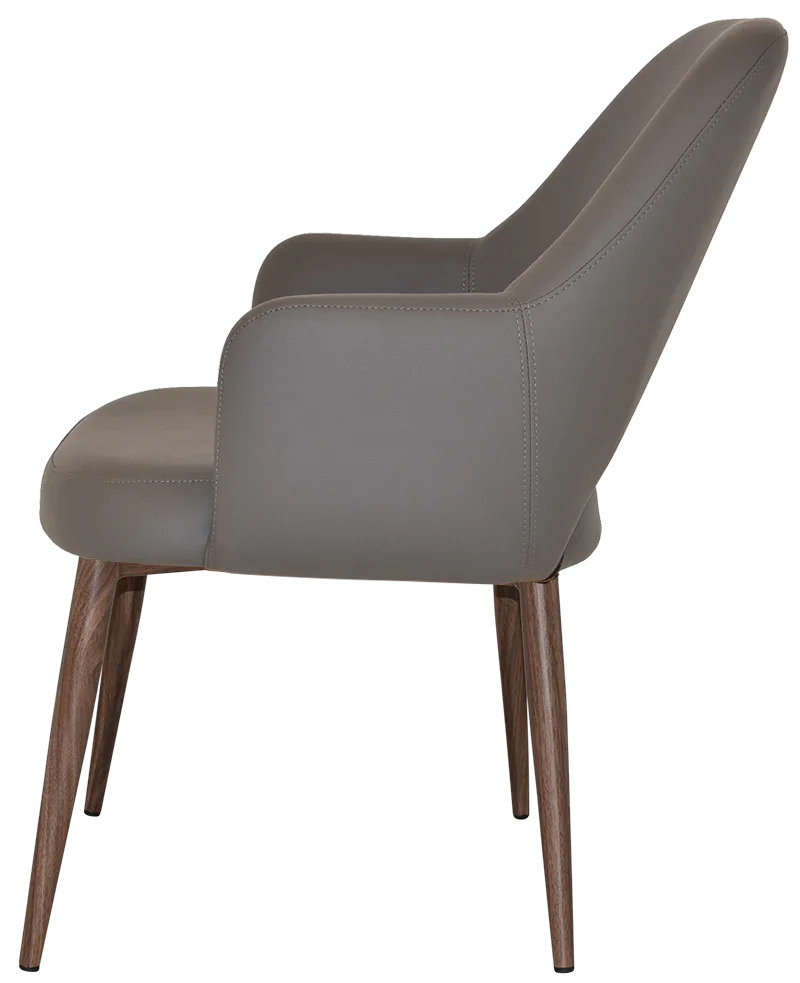 EZ Albury Walnut Colour Metal Leg Upholstered Hospitality XL Armchair
