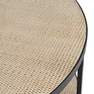 SH Marina Round Black Metal Framed Coffee Table