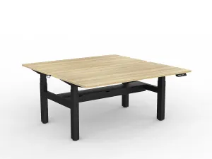 OL Agile Motion+ Electric Height Adjustable Shared Desk – Oak Top Black Frame thumbnail 12