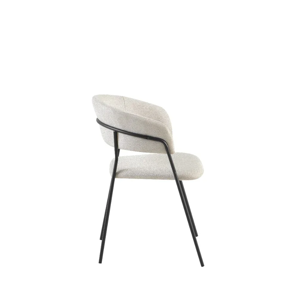 VI Primo Fabric Upholstered Metal Leg Dining Chair