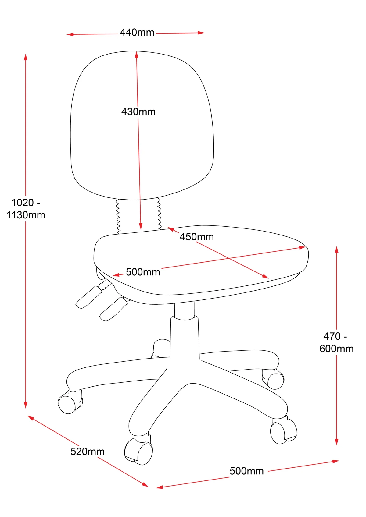 RL EC070BM Fabric Upholstered Task Chair