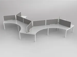 OL Axis 9 User 120° Workstation with Screen - Splice Fabric thumbnail 1