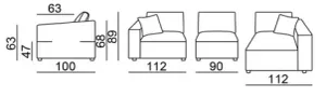 EL Hilton Fabric Upholstered 2 Seater Chaise Sofa thumbnail 2