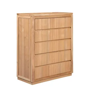 VI Highland Oak Timber Framed 5 Drawer Tallboy thumbnail 2