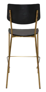 EZ Texas Brass Leg Barstool with Black Veneer Back thumbnail 8