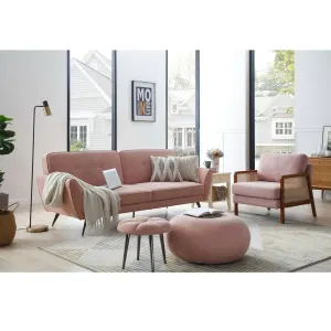 HE Elena Fabric Upholstered Metal Leg 3 Seater Sofa Bed thumbnail 6
