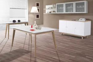 BT Oslo Solid Timber Framed Melamine Top Square Dining Table thumbnail 2