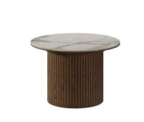 BT Miami Timber Pleated Round Side Table thumbnail 1