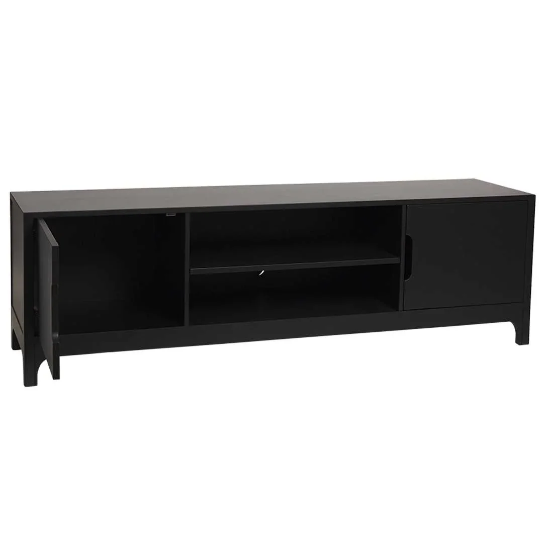 SH Ankara Entertainment Unit with 2 Doors and 2 Niches - Black