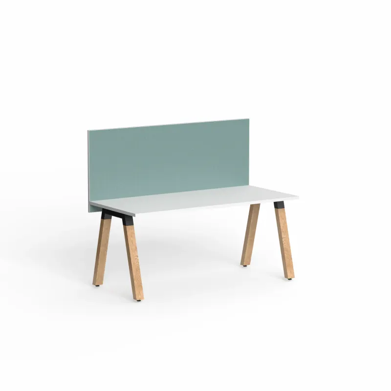 OL Edge25 Top Mounted Hung Screen for Fixed Height Single Sided Desk - Black Frame
