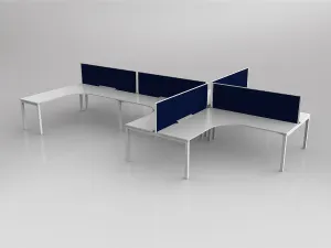 OL Axis 6 User L Shape 90° Workstation with Screen - Breathe Fabric thumbnail 2
