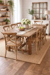 MF Provincial Recycled Oak Timber Natural Rustic Dining Table thumbnail 3