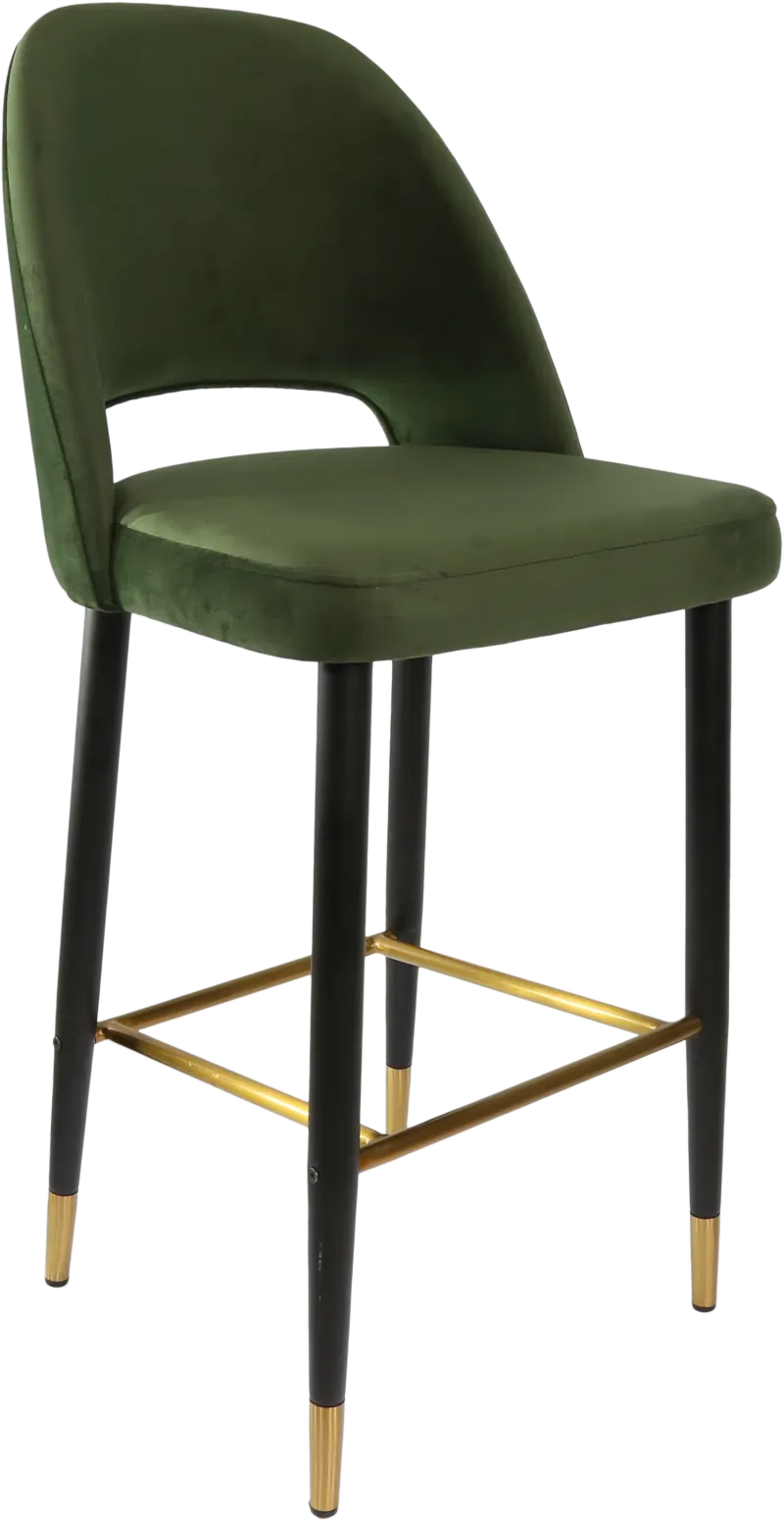 FL Semifreddo Velvet Upholstered Metal Leg Hospitality Bar Stool