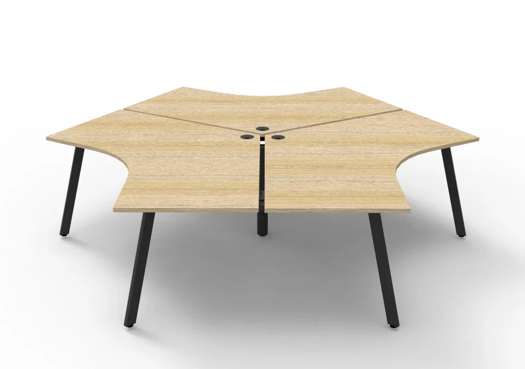 RL Infinity 120 Degree Eternity Leg System Desk for 3 Users