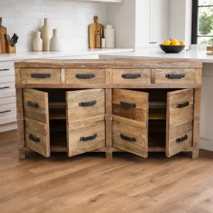 MF Recycled Elm Timber 4 Drawer 4 Door Sideboard thumbnail 3
