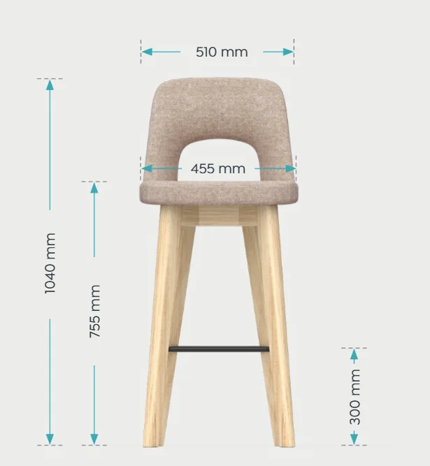 OL Elaro Fabric Upholstered Black Timber Leg Breakout High Chair