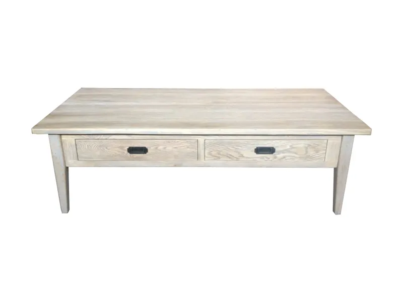 MF Hampton Solid Timber 2 Drawer Coffee Table