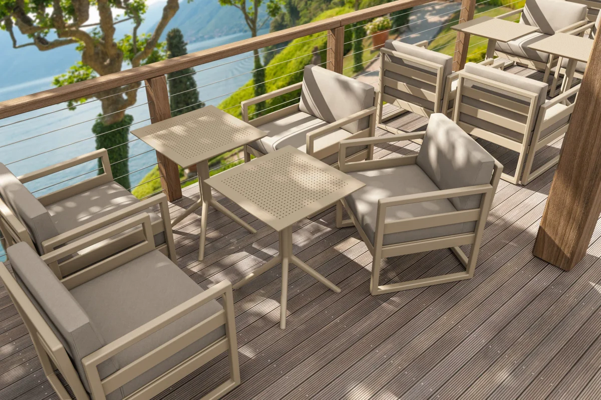 FL Mykonos Hospitality Outdoor Lounge Armchair with Cushion