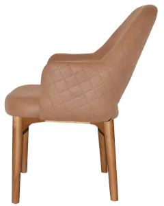EZ Albury Solid Oak Stained Timber Upholstered Hospitality Dining Armchair - XL thumbnail 11