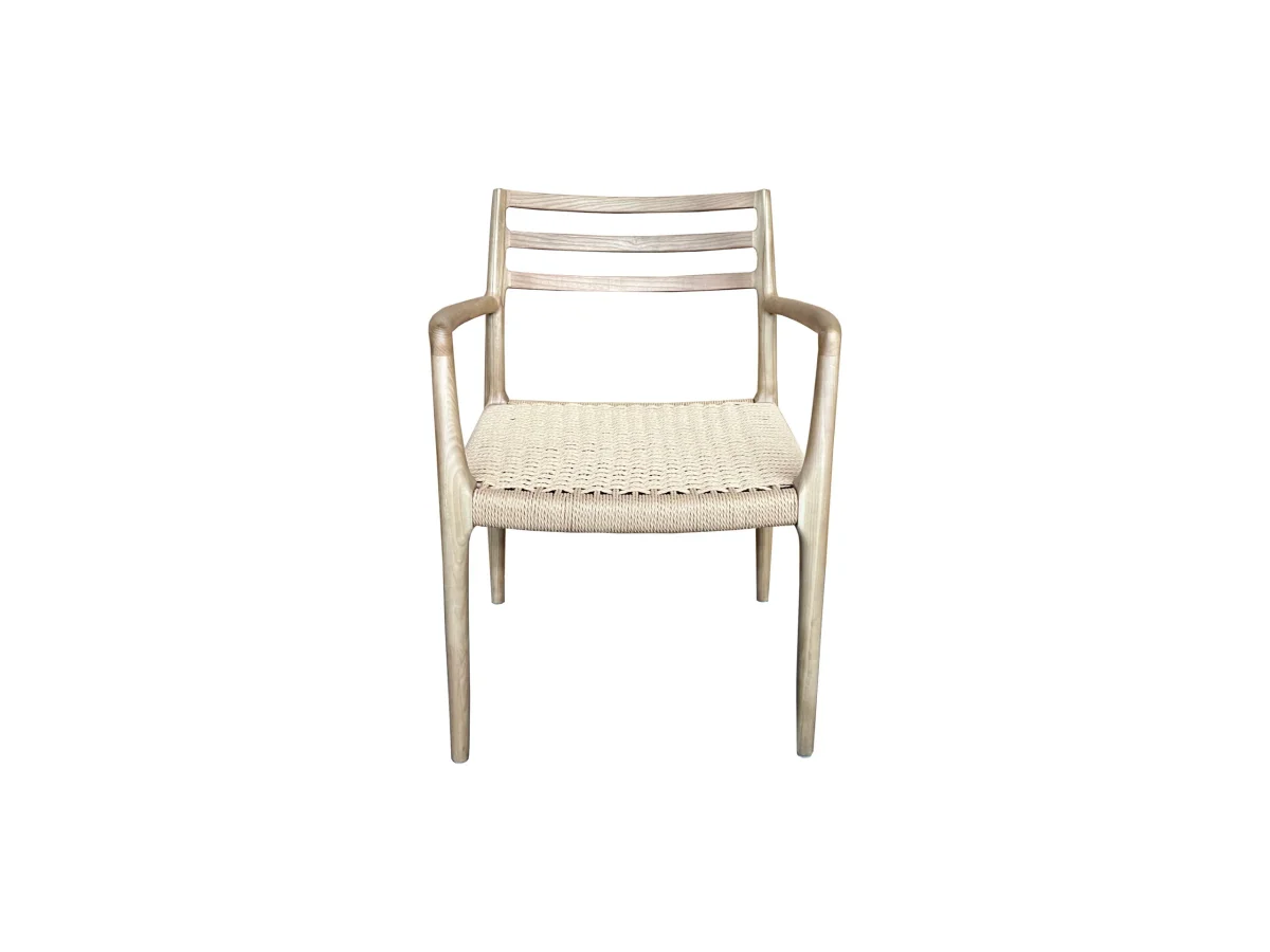 MF Porter Ladder Back Solid Timber Frame Woven Rope seat Dining Armchair