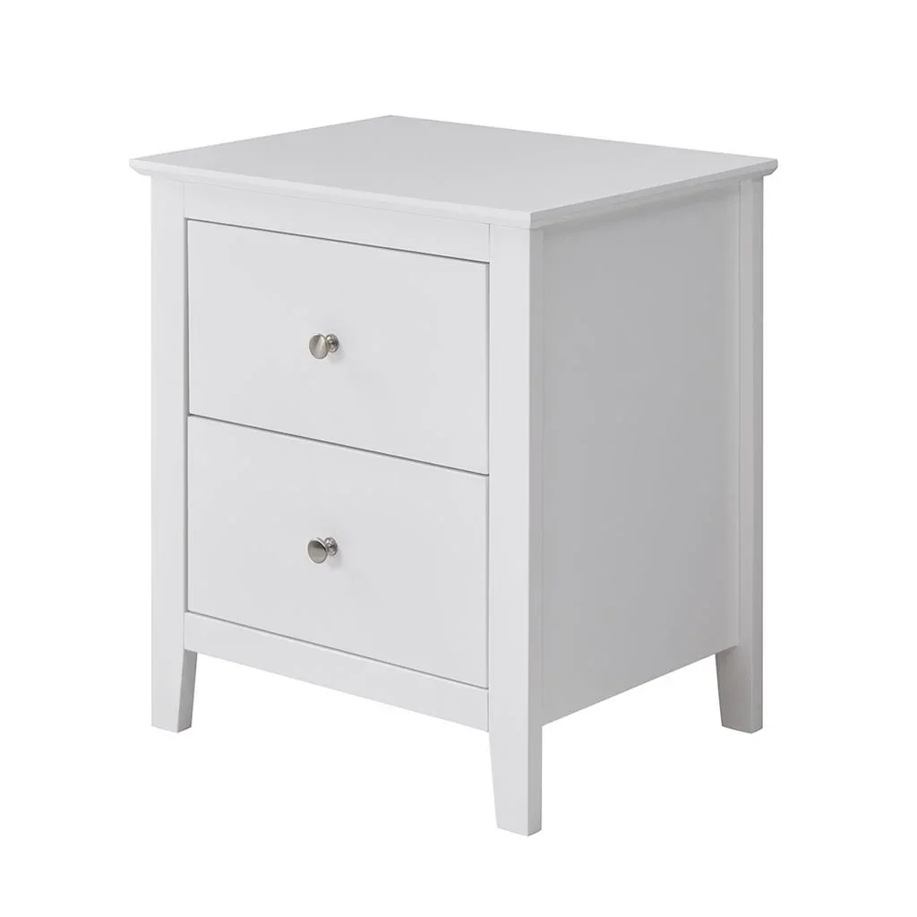 VI Lunar Solid Timber 2 Drawer Bedside Table