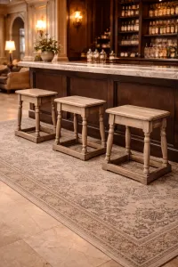 MF Charles Solid Recycled Timber Dining Stool thumbnail 5