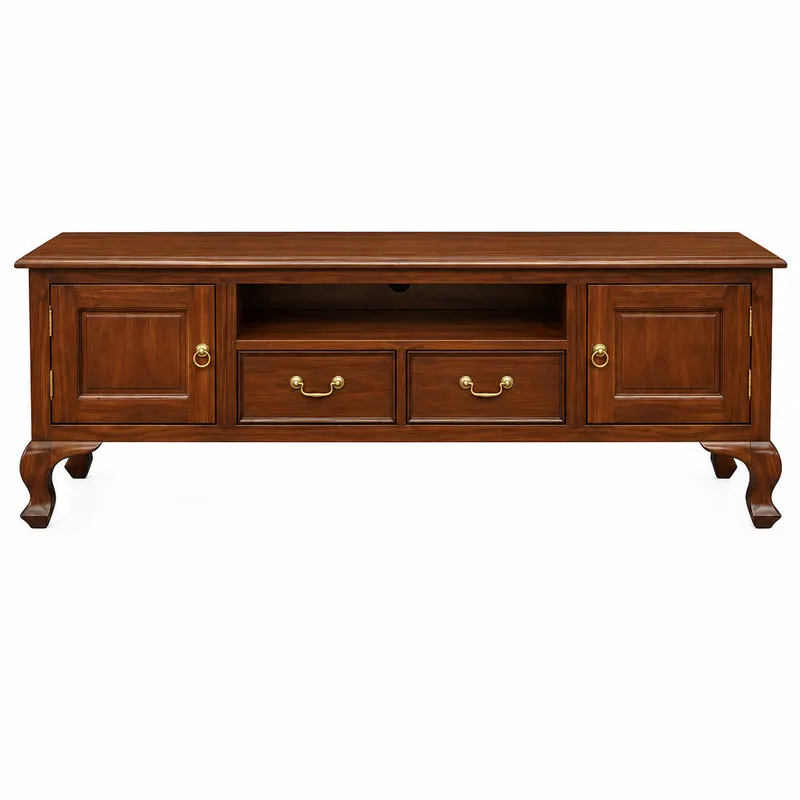 CT Queen Anne Solid Timber 2 Door 2 Drawer Entertainment Unit