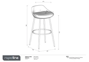 RL Eros Metal Leg Hospitality Bar Stool thumbnail 3