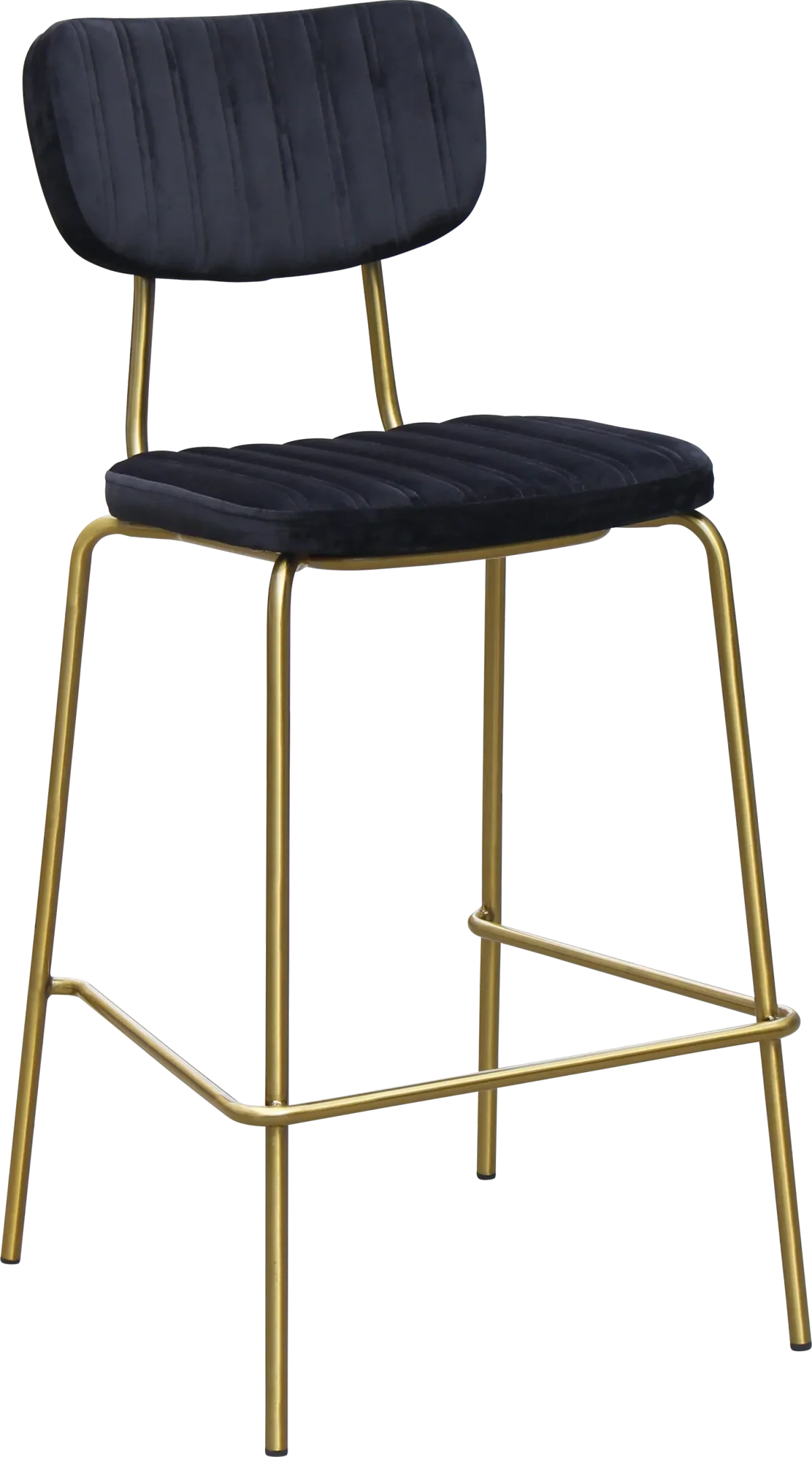 FL Tiramisu Velvet Upholstered Brass Frame Hospitality Barstool