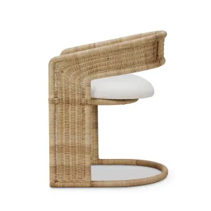 CR Hampton Natural  Rattan Fabric Seat Dining Chair thumbnail 4