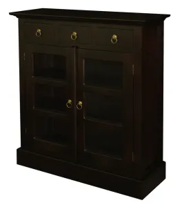 CT Tasmania Solid Timber 3 Drawer 2 Door Display Cabinet thumbnail 5
