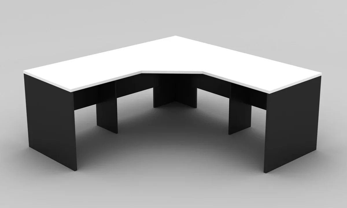 GP OMsystem Commercial Office 3 Piece Corner Workstation