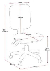 RL EG400 Fabric Upholstered Medium Back Office Chair thumbnail 3