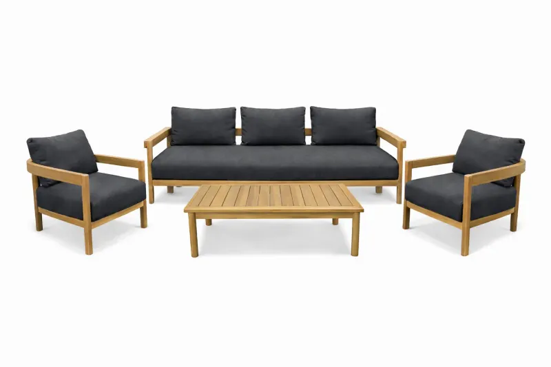 CR Hanalei 4 Piece Outdoor Lounge Set with Cushion