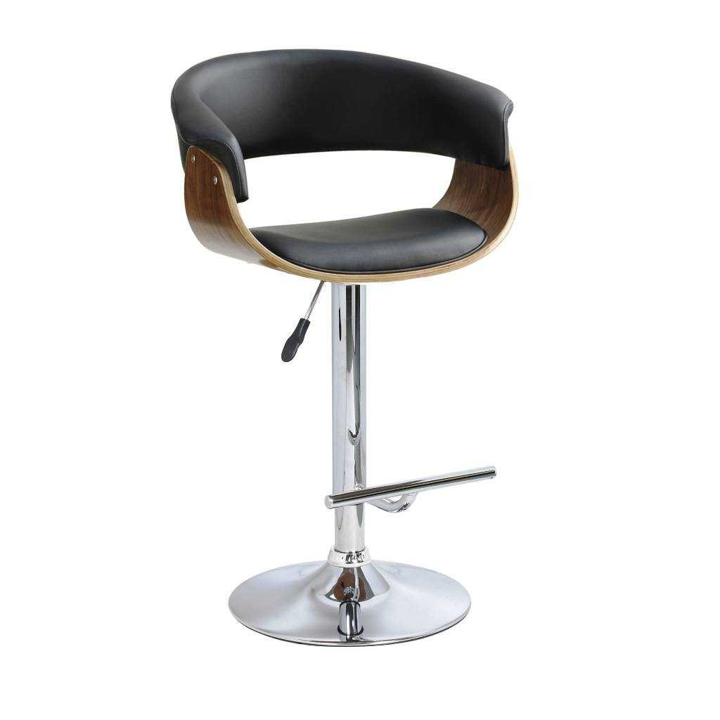 VI Focus PU Leather Height Adjustable Chrome Base Bar Chair