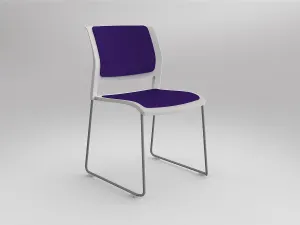 OL Game Fabric Upholstered Breakout Stacking Chair -White Shell thumbnail 6