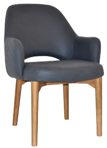 EZ Albury Solid Oak Stained Timber Upholstered Hospitality Dining Armchair - XL thumbnail 20