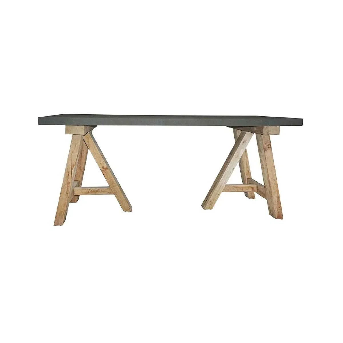 CR Balian Concrete Top Timber Frame Dining Table